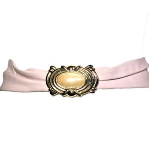 80's Pink Leather Fashion Cinch Belt